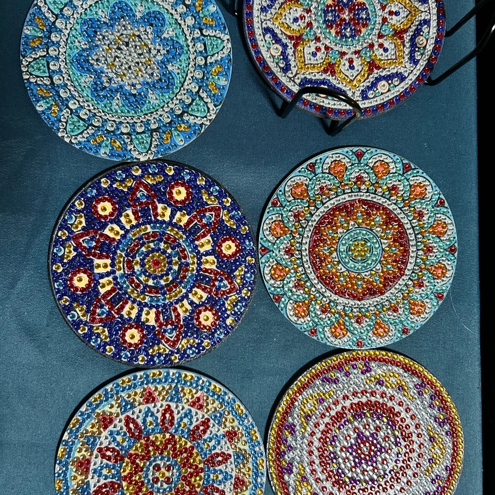 Coasters Wood with Mandala Design